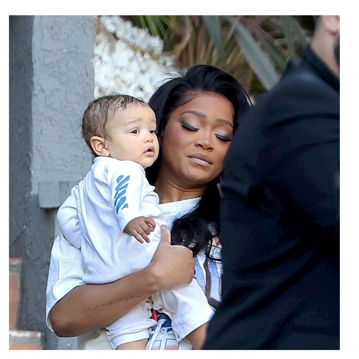 Keke Palmer Spotted Tearful While Holding Baby Son Leodis in First Public Outing